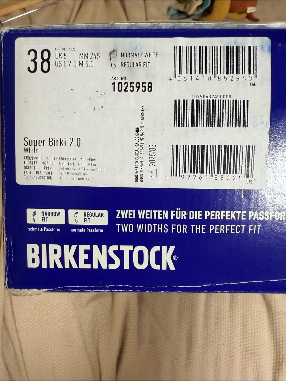 Birkenstock Super Birki 2.0 White Clogs EU 38 US 7 Regular Fit Professional - Picture 2 of 4